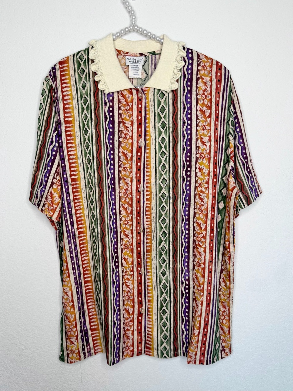 Vintage Napa Valley Short Sleeve Button-down Shirt Top
